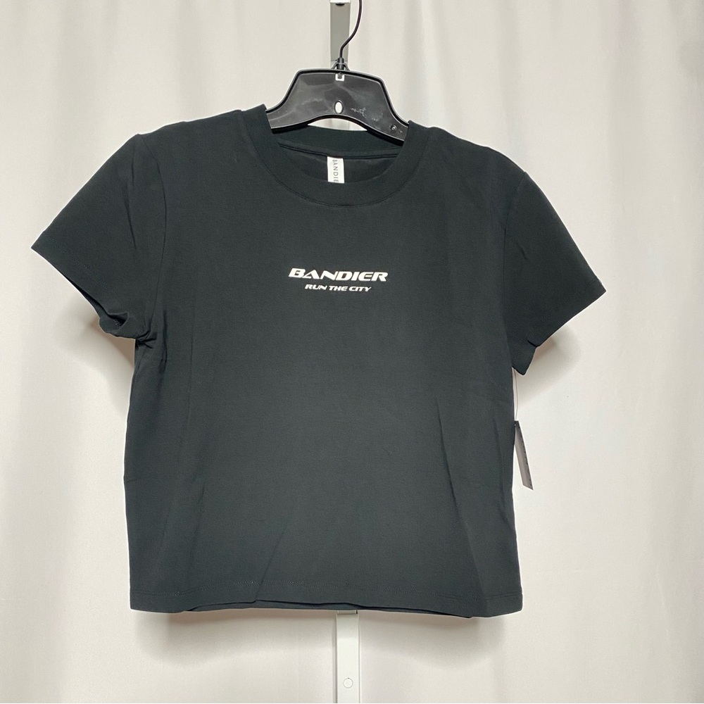 Bandier Run The City Baby Tee Cropped Black • M